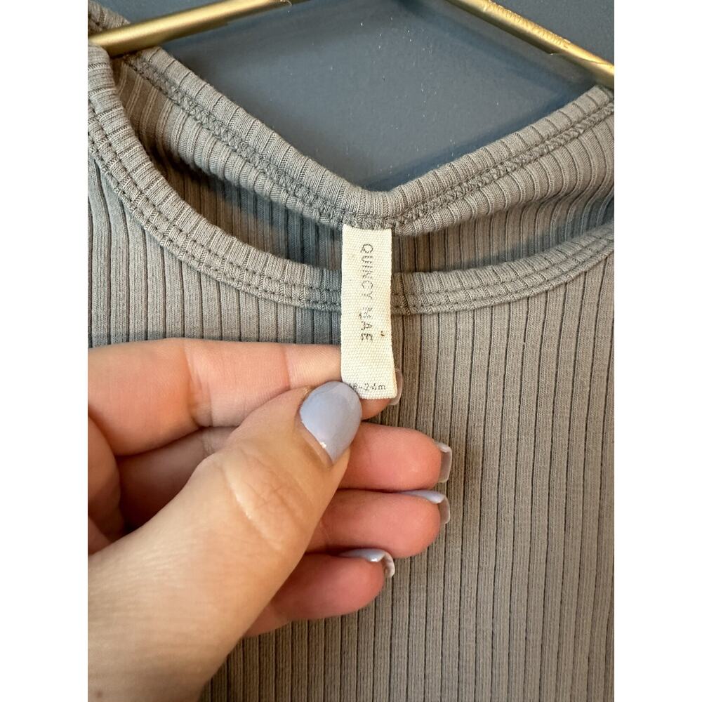 Quincy Mae Sage Ribbed Top - Picture 3 of 3